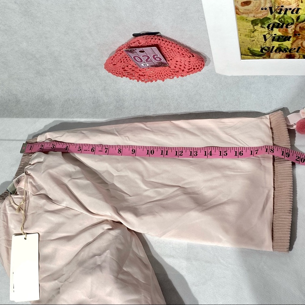 Xizi Kids NWT Soft Pale Pink Lined Corduroy Pants with Pom-pom Ties - Picture 13 of 15